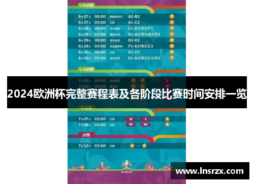 2024欧洲杯完整赛程表及各阶段比赛时间安排一览